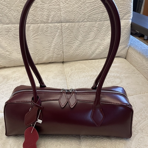 Nwt Genuine Leather Burgundy Bag - Picture 3 of 7